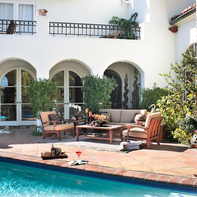 Patio - mediterranean patio idea in Los Angeles with no cover