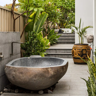 Design ideas for a contemporary patio in Perth with an outdoor shower and no cover.