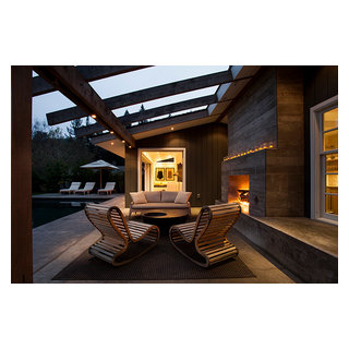 California Rancher and Pool House - Industrial - Patio - San Francisco ...