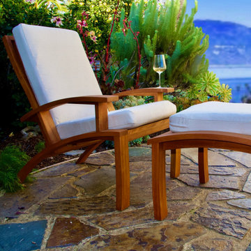 Campfire Reclinging Loveseats and Lounge Chairs in African Mahogany
