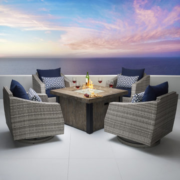 Cannes™ 5pc Motion Fire Chat Set - Navy Blue