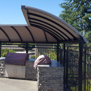 Cantalievered BBQ canopy