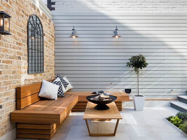 Transitional Patio by Nathalie Priem Photography