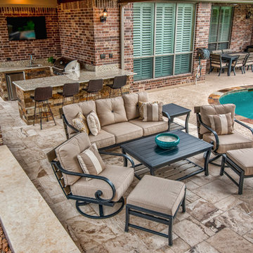 Cinco Ranch Covered Patio with Fireplace and Outdoor Kitchen: Katy, TX