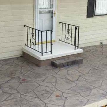 Classic Mustang Back Porch with Stamped Patio
