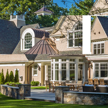 Classical New England Shingle and Stone Home