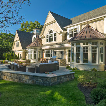 Classical New England Shingle and Stone Home
