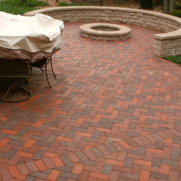 Clay Brick Fire Pit Patio