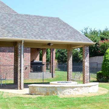 Colleyville TX Patio Cover with Fire Pit