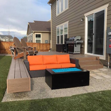 Colorful Patio with Steel Fire Pit