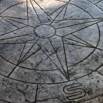 Compass Stamped Design on Patio