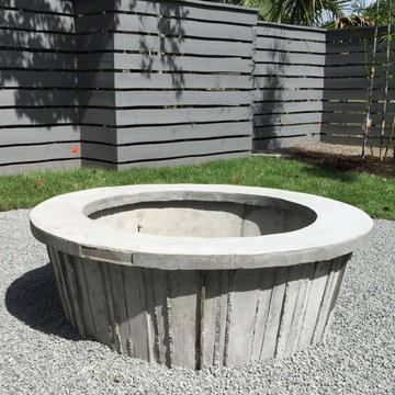 concrete fire pit:  Loved making the form for this one.