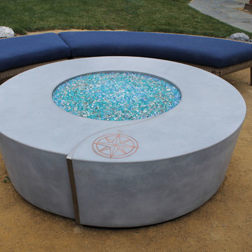 Concrete Fire Pit w/Compass inlay