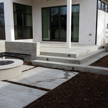 Concrete patio expands into entertainment areas