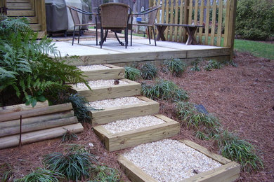 Example of a mid-sized arts and crafts backyard concrete patio vertical garden design in Atlanta with no cover