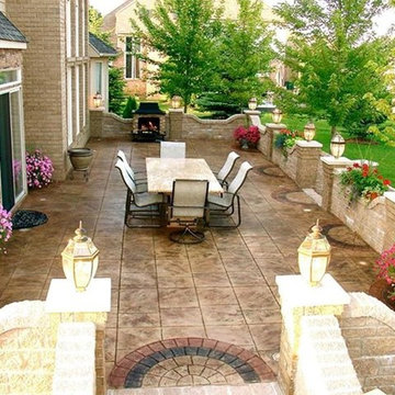 Concrete Patio that Looks Like Multicolored Slate