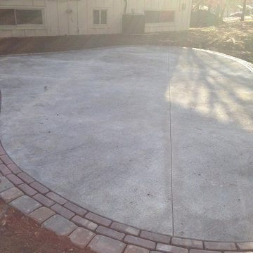 Concrete Patio with Paver Edging