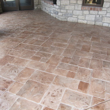 Concrete Patio With Stamped Concrete Overlay
