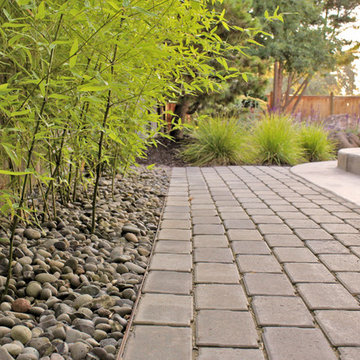 Concrete Pavers and Bamboo side garden