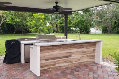 Contemporary Outdoor Kitchen/ BBQ and Entertainment Space