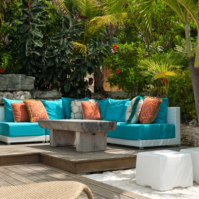Trendy patio photo in Denver with decking