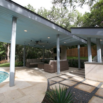 Contemporary Pool Cabana and Grill