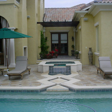 Contemporary Pool, Spa and Patio