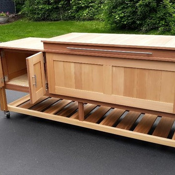 Cooler chest sideboard -- Cedar with a Sapele top