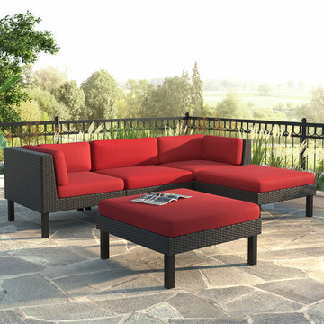 CorLiving Oakland 5-Piece Sofa with Chaise Lounge Patio Set