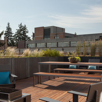 Corten Steel Planters Roof Deck Portland