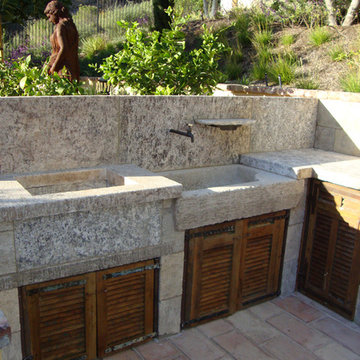 Countertops out of Thick Mediterranean Antique Limestone Slabs