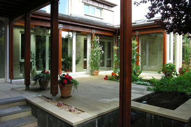 This is an example of a modern patio in Glasgow.