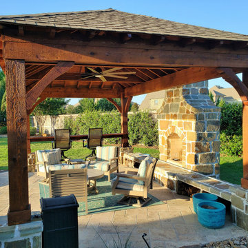 Covered Patio & Fireplace in Aliana