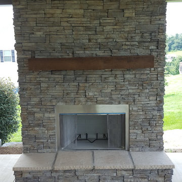 Covered Patio With Outdoor Fireplace