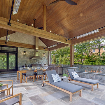 Covered Patio with Outdoor Kitchen and Entertaining Area in Princeton, NJ