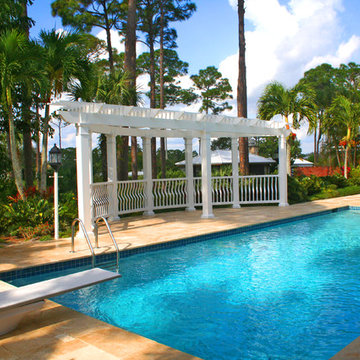 Curved Trex Pergola by Pool