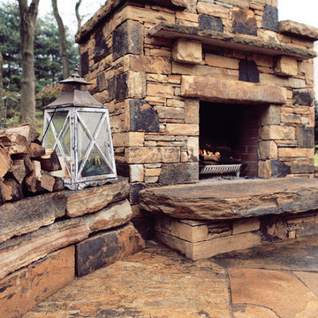 Custom Backyard Fireplace