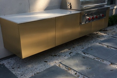 Custom Brass Cabinet Cladding Out Door Kitchen