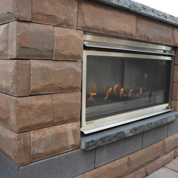 Custom Build Fireplace + Front Landscape