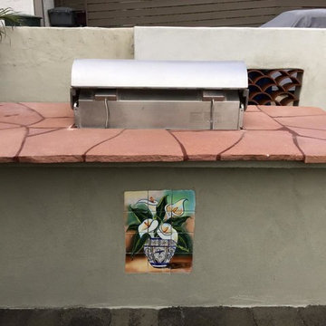 Custom Built in BBQ - Stone and Stucco
