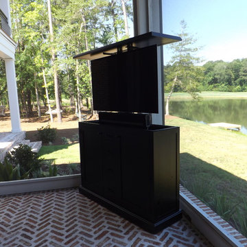 custom cypress patio TV cabinet