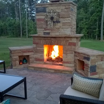 Custom DIY Outdoor Fireplace