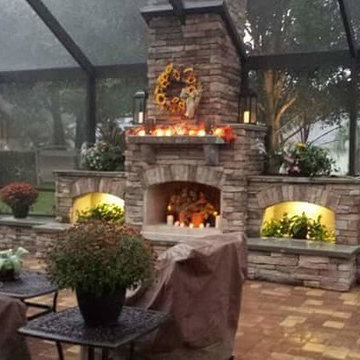 Custom DIY Outdoor Fireplace in Florida