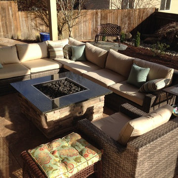 Custom granite top fire table