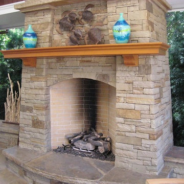 Custom Light Mayfair Natural Thin Stone Veneer Fireplace
