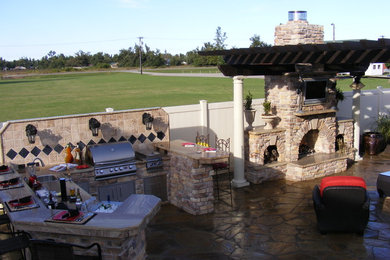 Custom Outdoor Kitchen and Fireplace