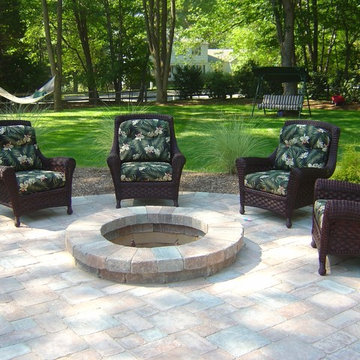Custom Rear Paver Patio with Built in Outdoor Kitchen - Montville