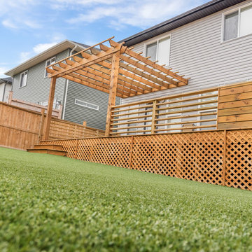 Custom Wood Deck with Pergola, Railing & Privacy Screen