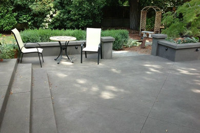Inspiration for a large transitional backyard concrete patio remodel in Portland with no cover