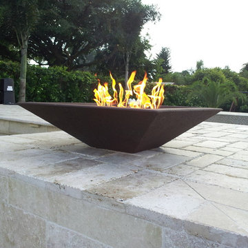 Dark Stone Contemporary Fire Bowl Feature